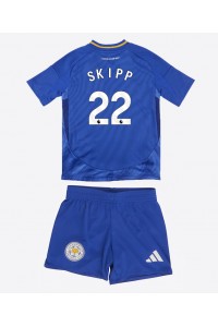 Leicester City Oliver Skipp #22 Babytruitje Thuis tenue Kind 2024-25 Korte Mouw (+ Korte broeken)